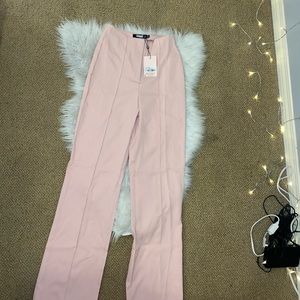 Missguided baby pink flare pants